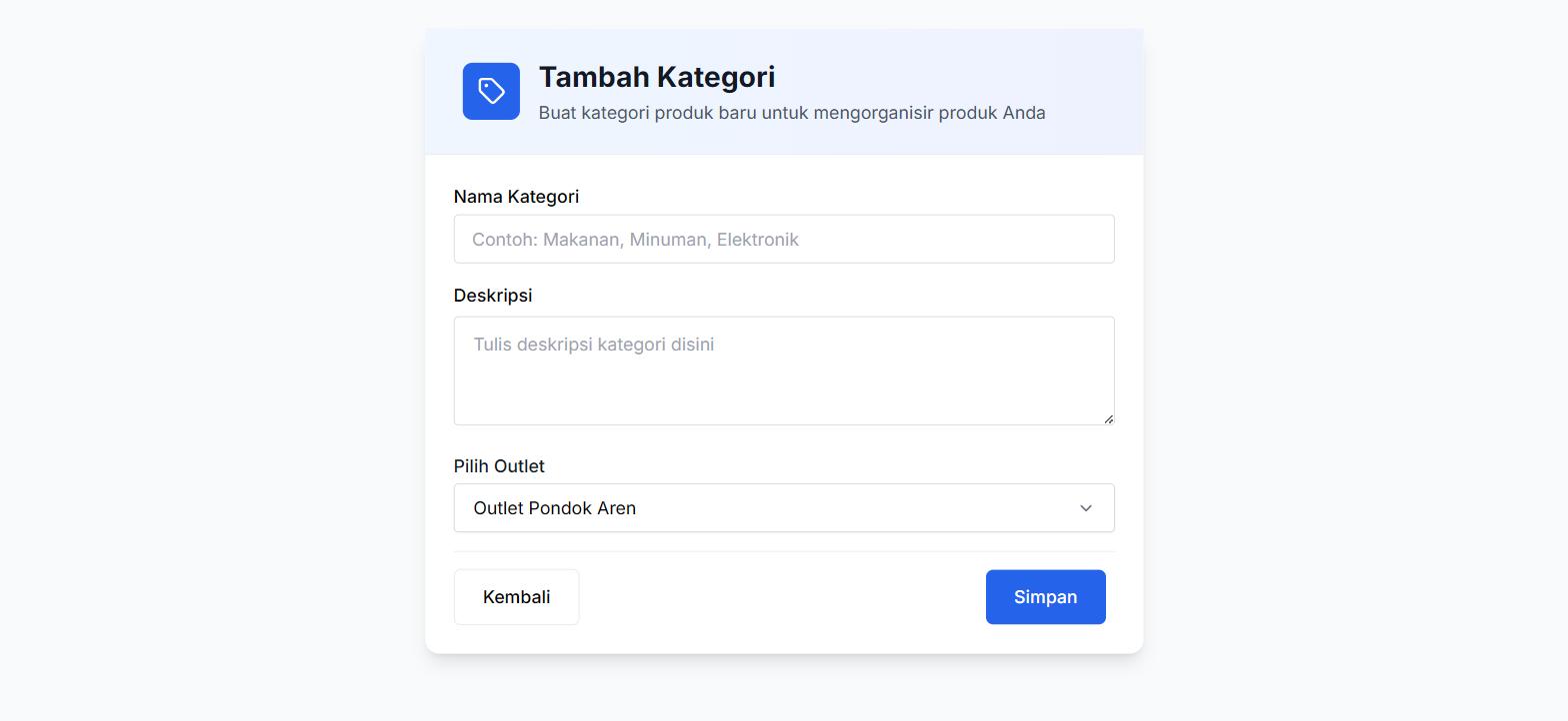 Form Tambah Kategori Produk
